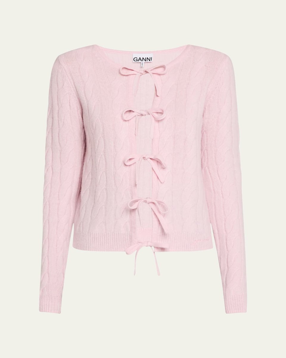 Cashmere Mix Tie-Front Cardigan